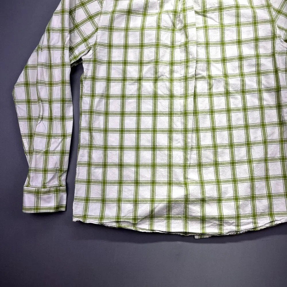 Mocotono Men's Long Sleeve‎ Green Plaid Button Up Size L Casual